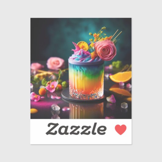 Farbiger Cocktail Aufkleber (Blatt)