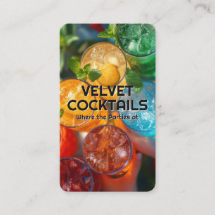 Farbiger Cocktail   Aufsicht Visitenkarte