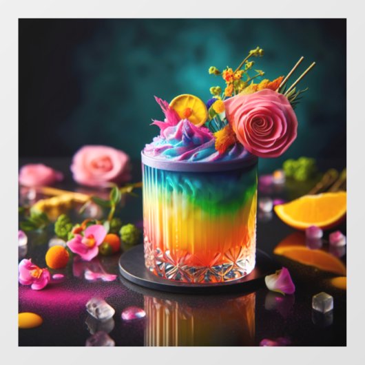 Farbiger Cocktail Fensteraufkleber (Blatt)