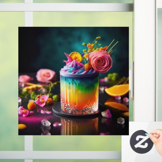 Farbiger Cocktail Fensteraufkleber (Zuhause)