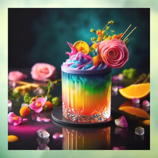 Farbiger Cocktail Fensteraufkleber (Blatt 3)