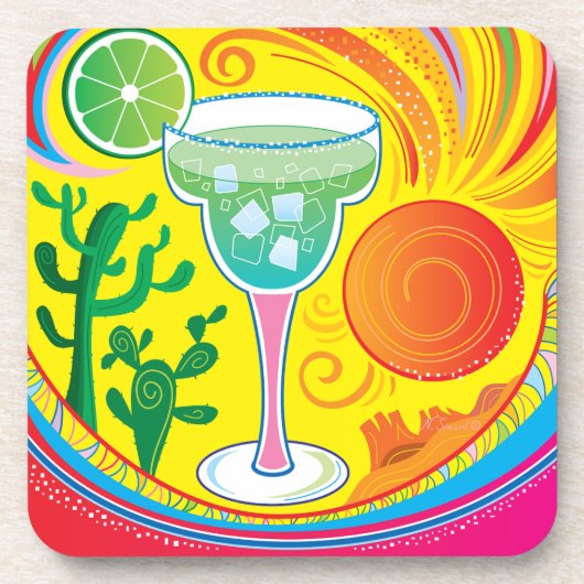 Farbiger Cocktail Getränkeuntersetzer (Vorderseite)