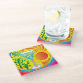 Farbiger Cocktail Glasuntersetzer (Schrägansicht)