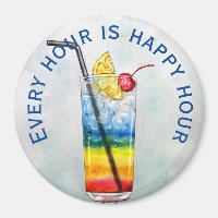 Farbiger Cocktail Große Uhr