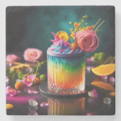 Farbiger Cocktail Steinuntersetzer (Vorderseite)