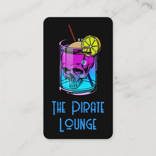 Farbiger Cocktail | Totenkopf Visitenkarte (Vorderseite)