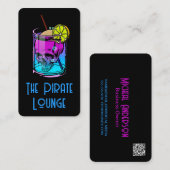 Farbiger Cocktail | Totenkopf Visitenkarte (Vorne/Hinten)