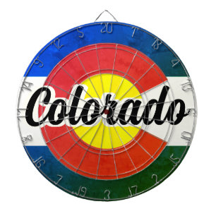 Farbiger Colorado-Schwarz-Text Klassischer Vintage Dartscheibe