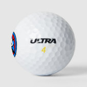 Farbiger Comic-Bang-Vater Golfball (Logo)