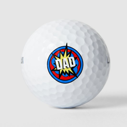 Farbiger Comic-Bang-Vater Golfball (Vorderseite)