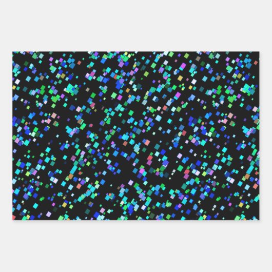 Farbiger Confetti Geschenkpapier Set (Vorderseite)