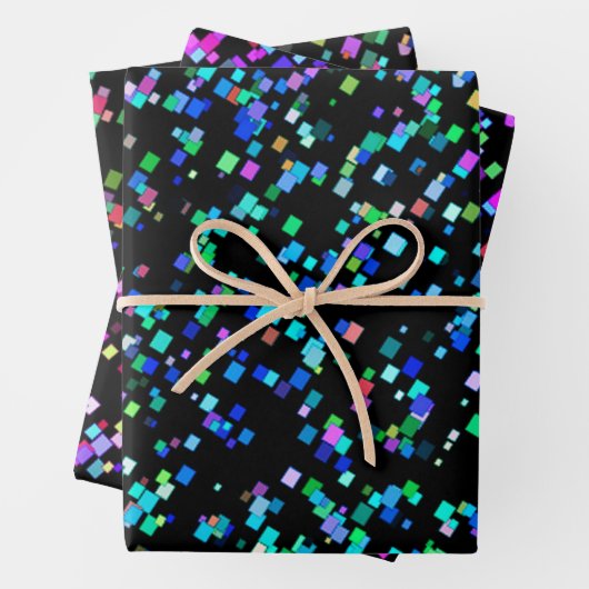 Farbiger Confetti Geschenkpapier Set (Beispiel)