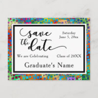 Farbiger Confetti Graphic Abschluss Save the Date