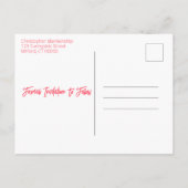 Farbiger Confetti Orange Text Besondere Anlass Ankündigungspostkarte (Rückseite)