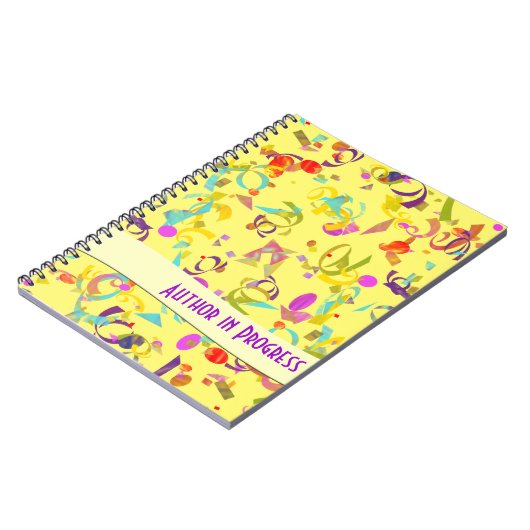 Farbiger Confetti-Toto über gelber Vorlage Notizblock (Linke Seite)