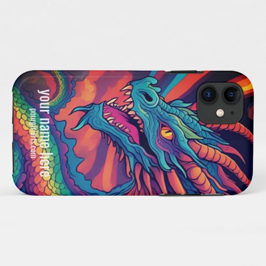 FARBIGER, COOLER RAINBOW-DRAGON ZEICHNEND Case-Mate iPhone HÜLLE (Rückseite (Horizontal))