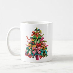 Farbiger Coquette-Weihnachtsbaum Preppy Pink Xmas Kaffeetasse