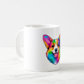 Farbiger Corgi Kaffeetasse (Vorderseite Links)