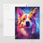 Farbiger Corgi Postkarte (Vorne/Hinten)
