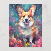 Farbiger Corgi Postkarte (Vorderseite)