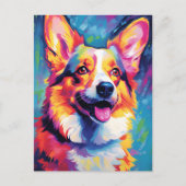 Farbiger Corgi Postkarte (Vorderseite)