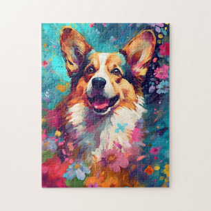 Farbiger Corgi Puzzle