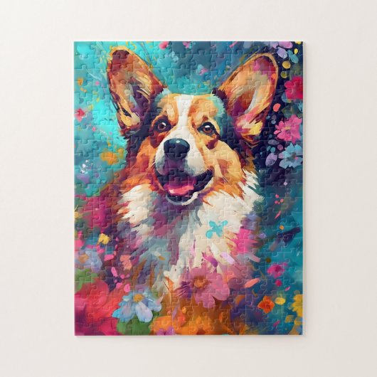 Farbiger Corgi Puzzle (Vertikal)