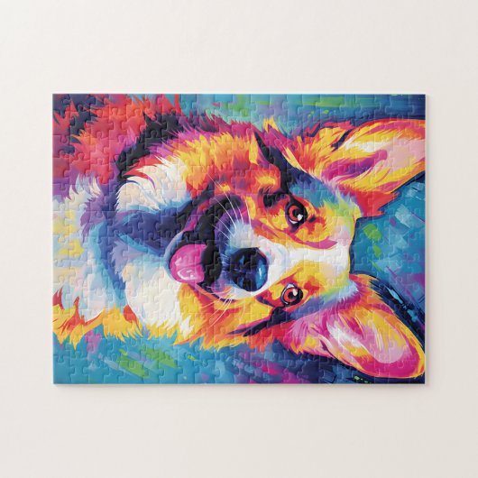 Farbiger Corgi Puzzle (Horizontal)
