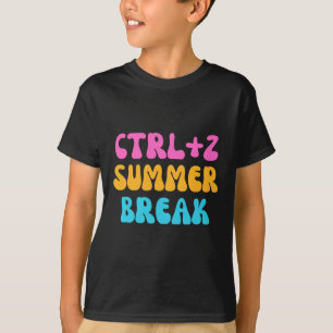 Farbiger ctrl+z Sommerurlaub - zurück zur Schule T-Shirt