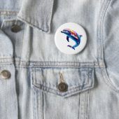Farbiger Delfin Süße Kunst Button (Beispiel)