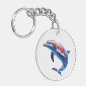 Farbiger Delfin Süße Kunst Schlüsselanhänger (Vorderseite links)