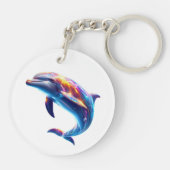 Farbiger Delfin Süße Kunst Schlüsselanhänger (Rückseite)
