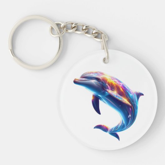 Farbiger Delfin Süße Kunst Schlüsselanhänger (Vorderseite)