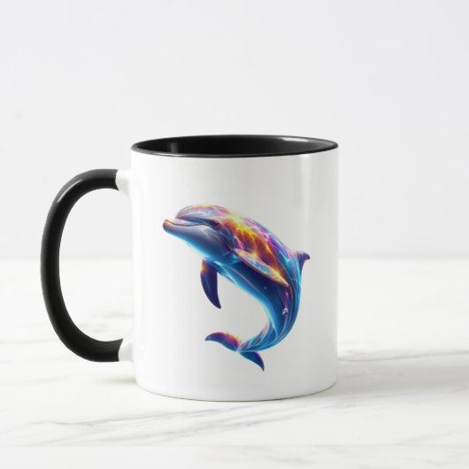 Farbiger Delfin Süße Kunst Tasse (Links)