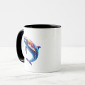 Farbiger Delfin Süße Kunst Tasse (Vorderseite Links)