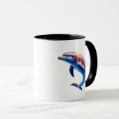 Farbiger Delfin Süße Kunst Tasse (VorderseiteRechts)