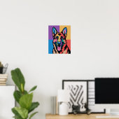 Farbiger Deutscher Schäferhund Pop Art Poster (Heimbüro)