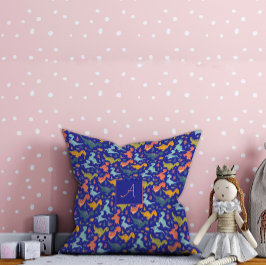 Farbiger Dinosaurier Cartoon niedliches Muster bla Kissen