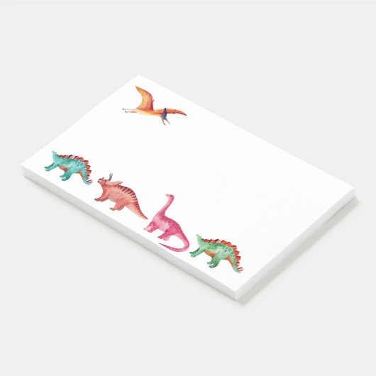Farbiger Dinosaurier Post-it Klebezettel (angewinkelt)