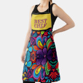 FARBIGER DOODLE ART DER BLUME "BESTER KOCH" SCHÜRZE (InSitu)