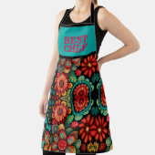 FARBIGER DOODLE ART DER BLUME "BESTER KOCH" SCHÜRZE (InSitu)