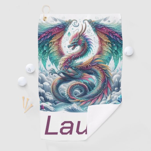 farbiger Drache Golfhandtuch (Insitu)