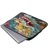 Farbiger Drache Moderner Personalisierter Name Laptopschutzhülle (Vorne Knopf)