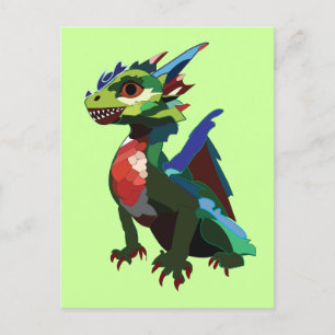 farbiger Drache Postkarte