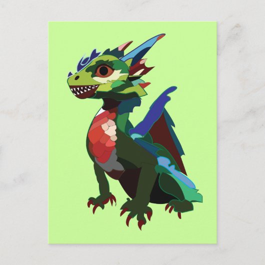 farbiger Drache Postkarte (Vorderseite)