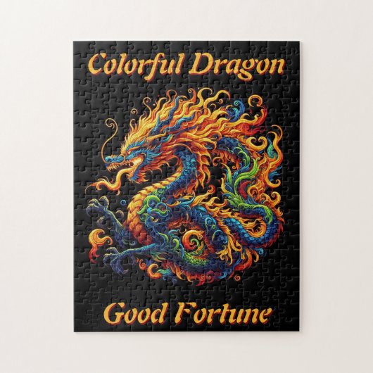 farbiger Drache Puzzle (Vertikal)