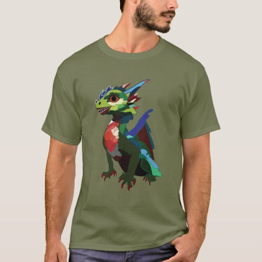 farbiger Drache T-Shirt (Vorderseite)