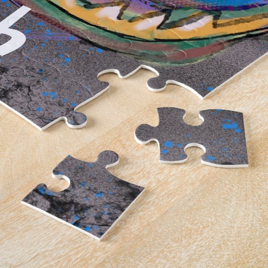 Farbiger Drache und Personalisierter Name Puzzle (Seite)