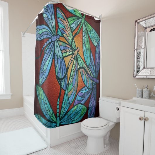 Farbiger Drachenfliege Lover, Drachenfliege Duschvorhang (Beispiel)