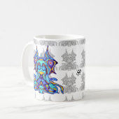 Farbiger Drachenvogel auf dem Thron v1.1 Kaffeetasse (Vorderseite Links)